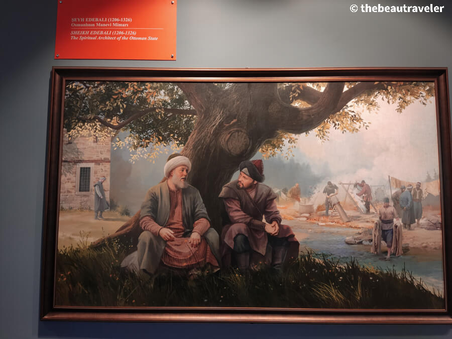 The painting that tells the history of the rise of the Ottoman Empire at Panorama 1326 Bursa Conquest Museum in Bursa, Turkey.