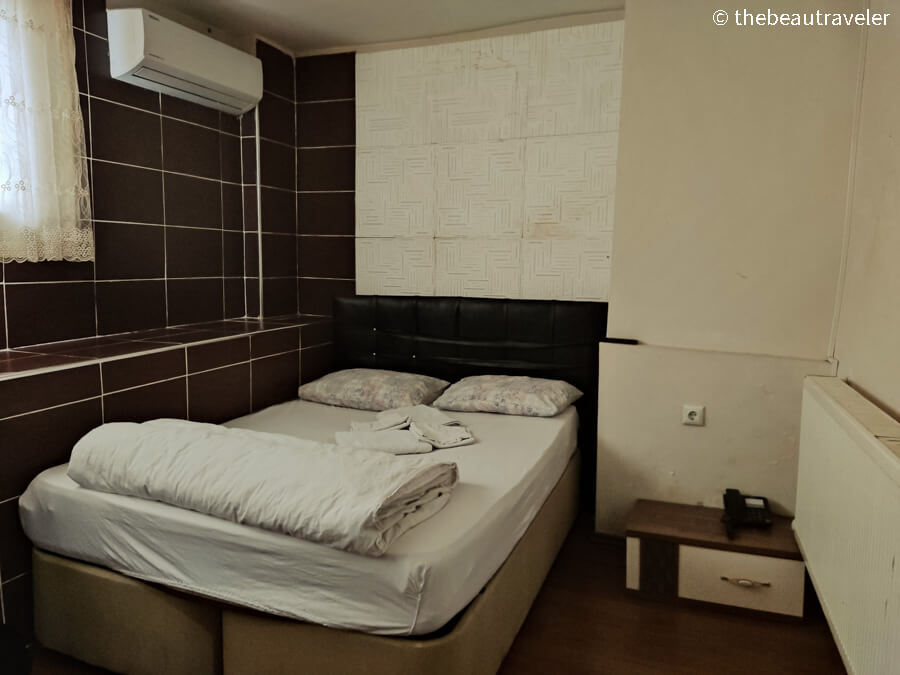 Standard double room at Kule Hotel in Bursa, Turkey.