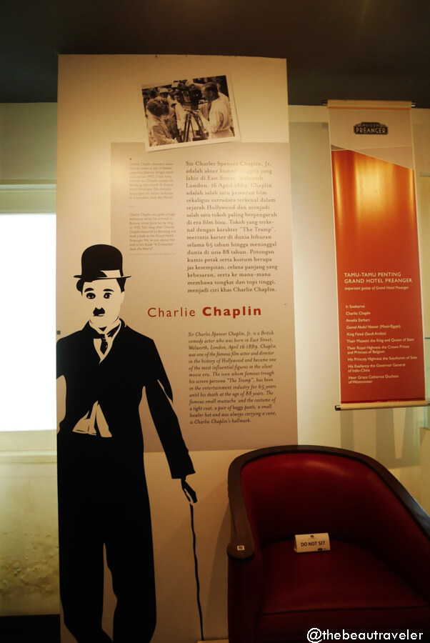 Charlie Chaplin section at Grand Hotel Preanger Museum in Bandung, Indonesia.