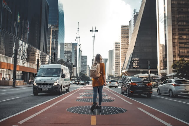 woman traveling solo