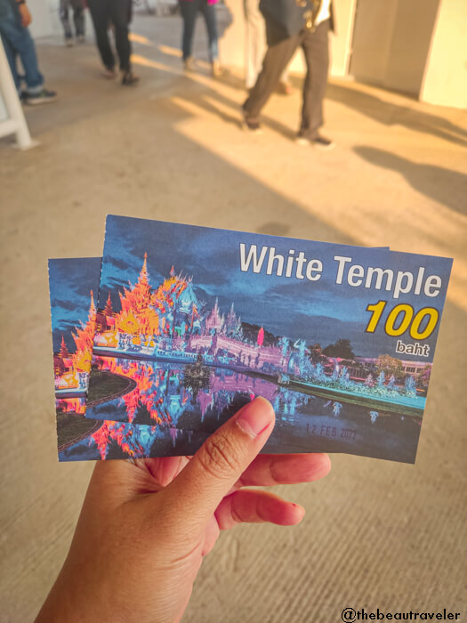 Entrance ticket to the White Temple in Chiang Rai, Thailand.