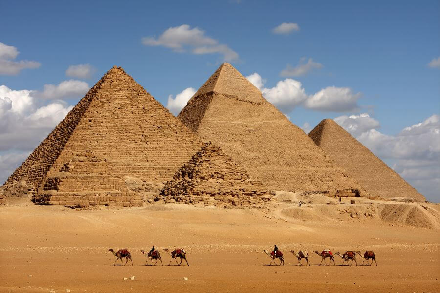 Giza Pyramids in Egypt. 