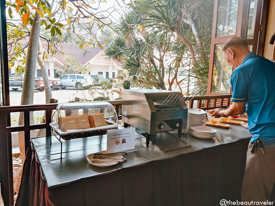 Breakfast at Pimanninn Hotel in Chiang Rai, Thailand.