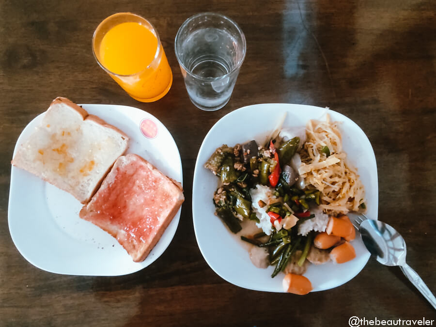 Breakfast at Pimanninn Hotel in Chiang Rai, Thailand. 