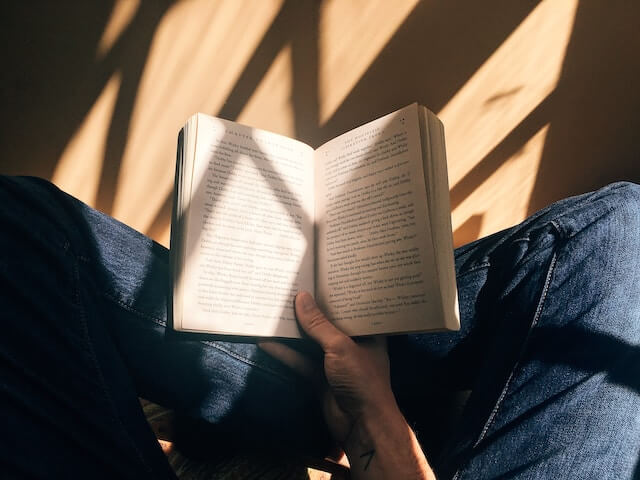 reading a book