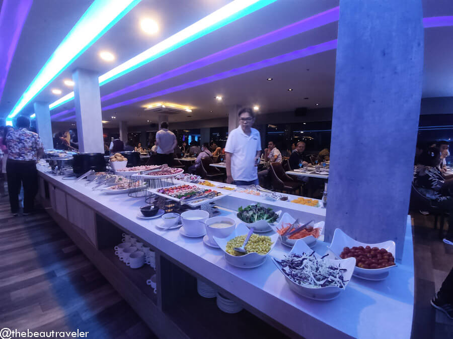The buffet at Royal Princess Cruise Dinner in Bangkok, Thailand.