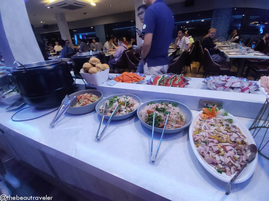 Buffet menu at Chao Phraya river cruise with Royal Princess.