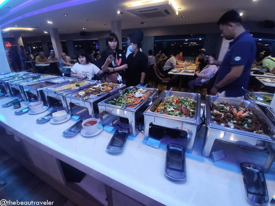Buffet menu at Chao Phraya river cruise with Royal Princess.