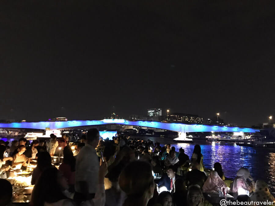Bangkok city light seen from Chao Phraya River Cruise.
