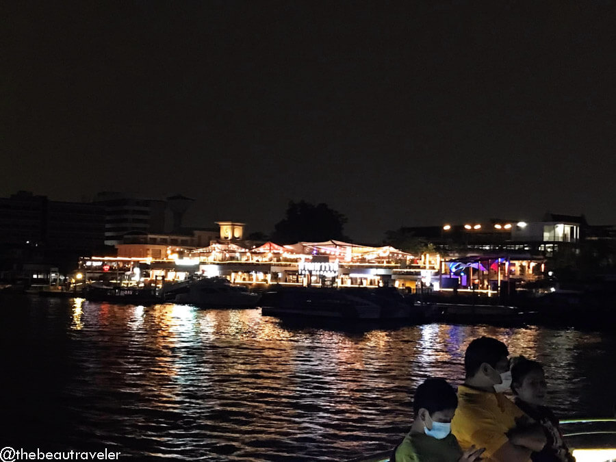 Bangkok city light seen from Chao Phraya River Cruise.