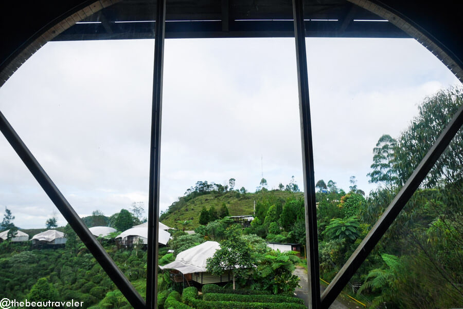 The view of tent areas from Pinisi Resto near Situ Patenggang in Ciwidey, Bandung.