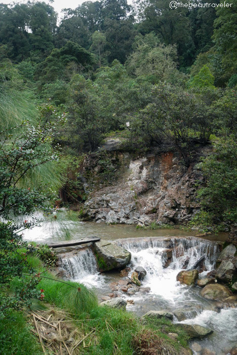 The waterfall around Rengganis Crater in Ciwidey, Bandung.