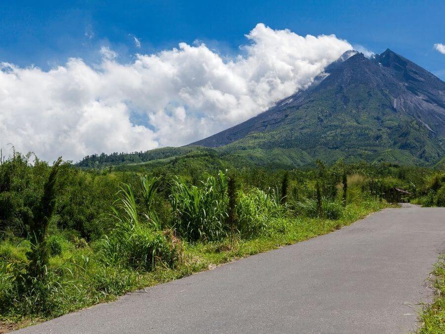 Mount Merapi in Yogyakarta, Indonesia. 