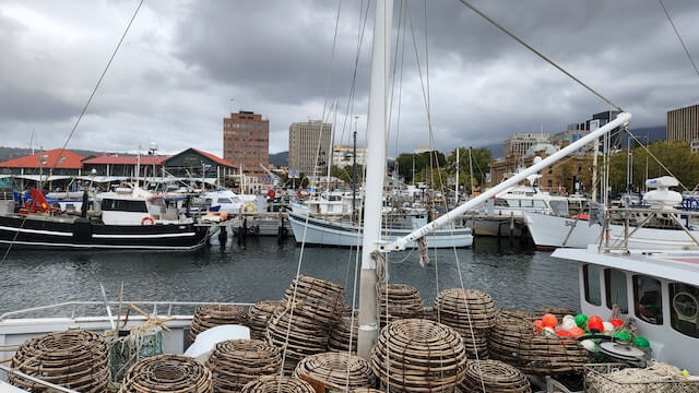 Sullivan's Cove Waterfront in Hobart, Australia. 