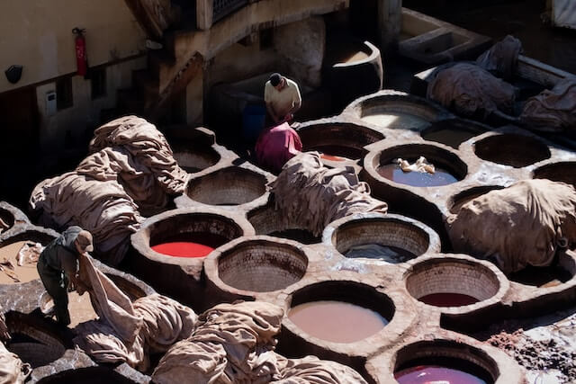 Dye pits in Fes, Morocco. 