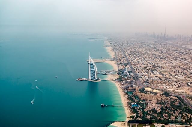 Dubai marina in the United Arab Emirates. 