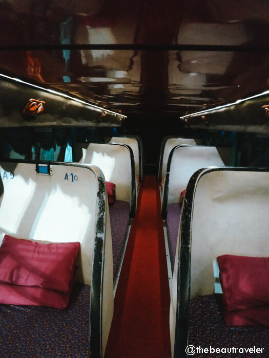 Sleeper bus in Cambodia.