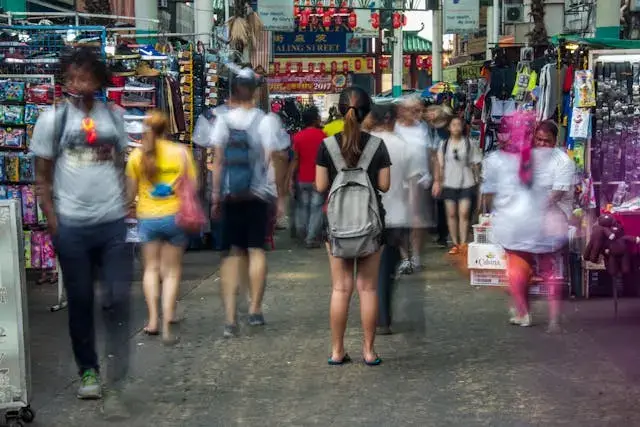 a girl traveling with a backpack