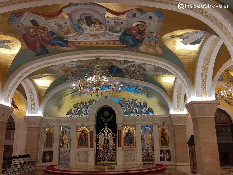 The interior inside St. Sava Church in Belgrade, Serbia.