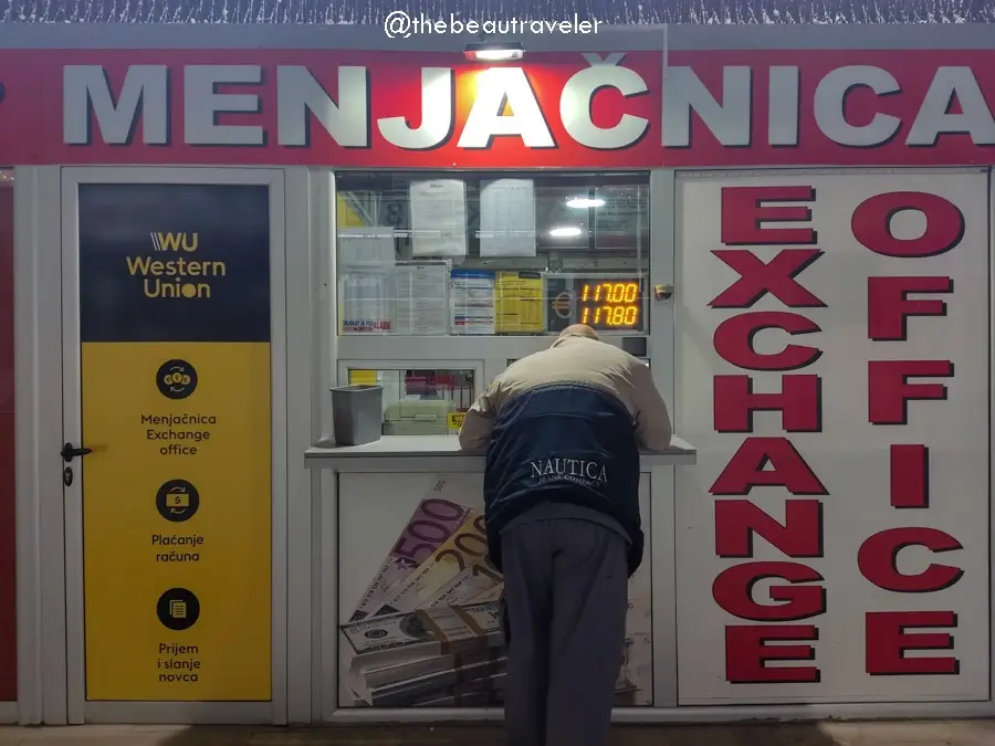 Western Union in Novi Sad bus station in Serbia.