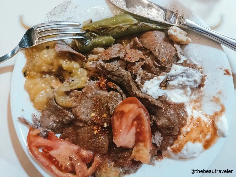 Iskender Kebap in Bursa, Turkey.