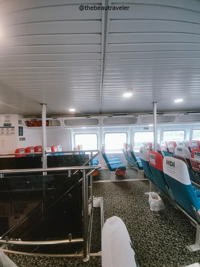 The seat in the ferry service from Istanbul to Bursa, Turkey.