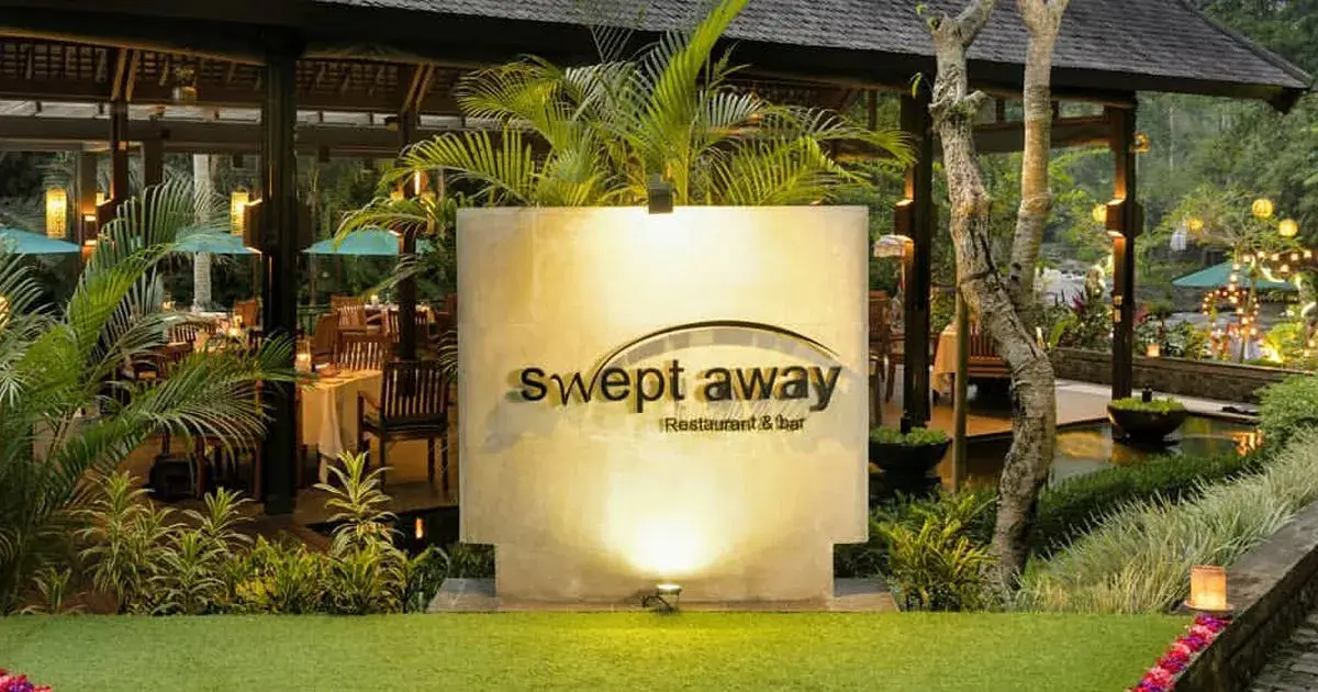 swept away restaurant and bar in ubud, bali.