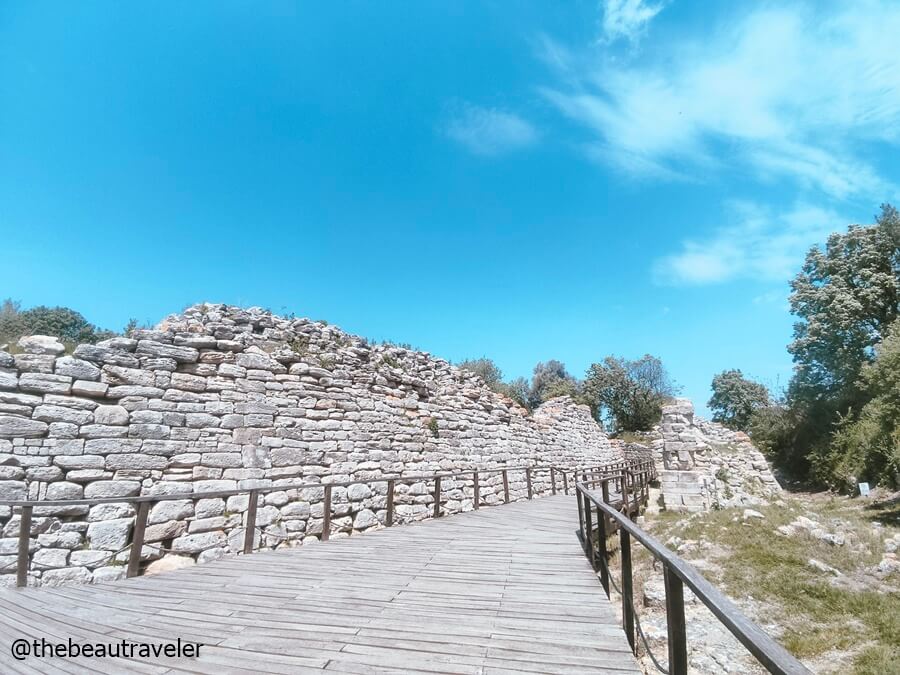 The walking path in the Troy archaeological site in Turkey.