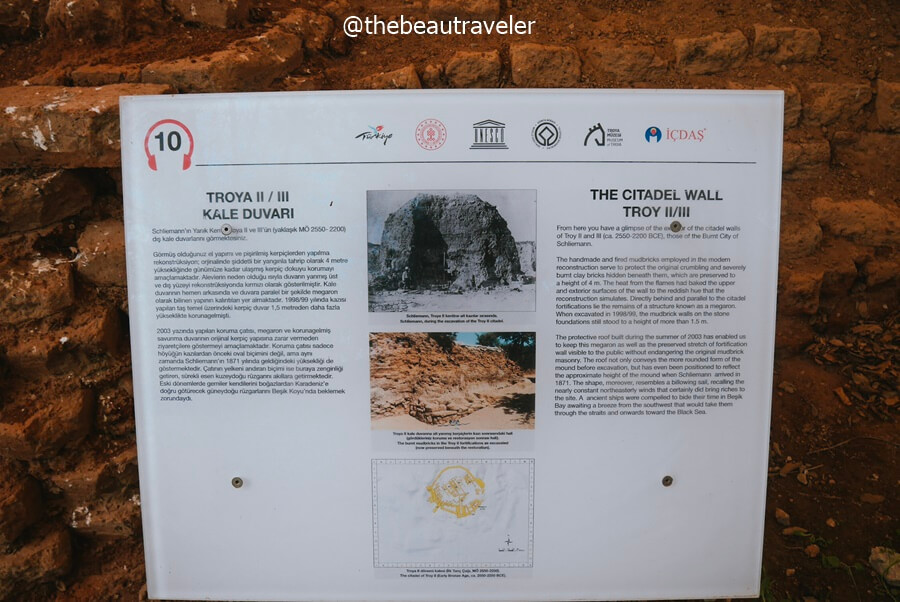 The citadel wall in Troy ruins, Turkey.