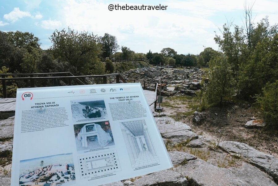 The Temple of Athena ruins in Troy ancient site, Turkey.