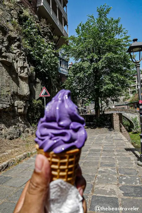 The wine ice cream in Tbilisi Old Town, Georgia.