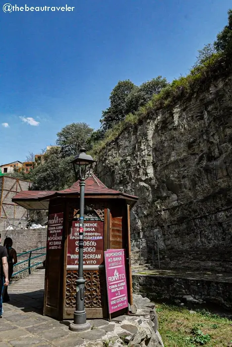 The food stall that sells the wine ice cream in Tbilisi, Georgia.