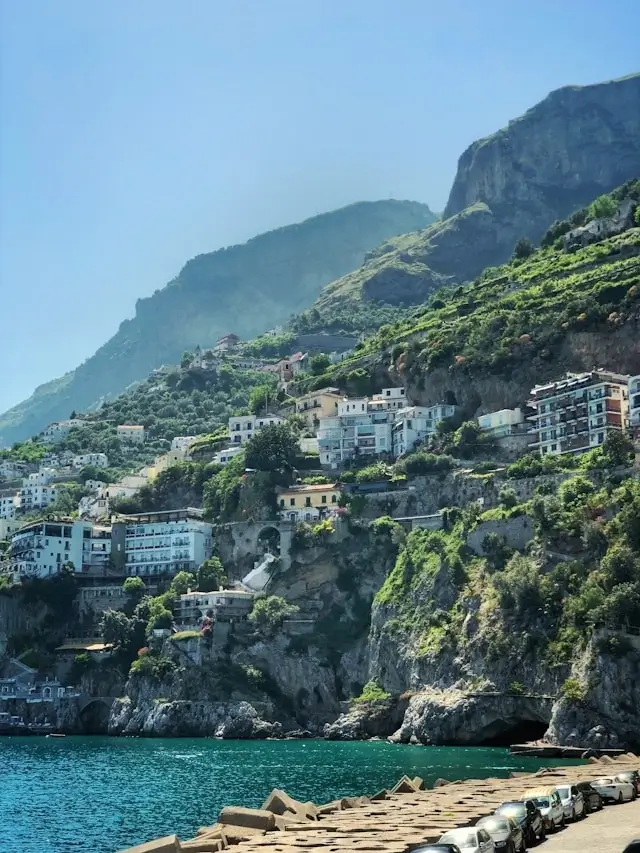 the majestic view of the cliff in Amalfi Coast, Italy.