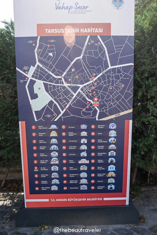 Tarsus map in Turkiye