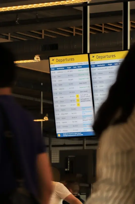 information board at cvg airport
