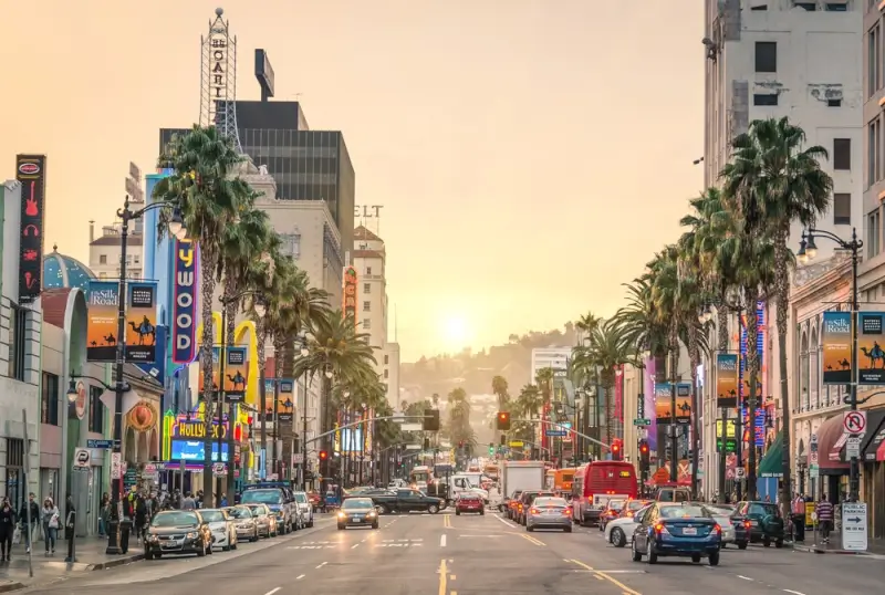 hollywood boulevard in los angeles, california