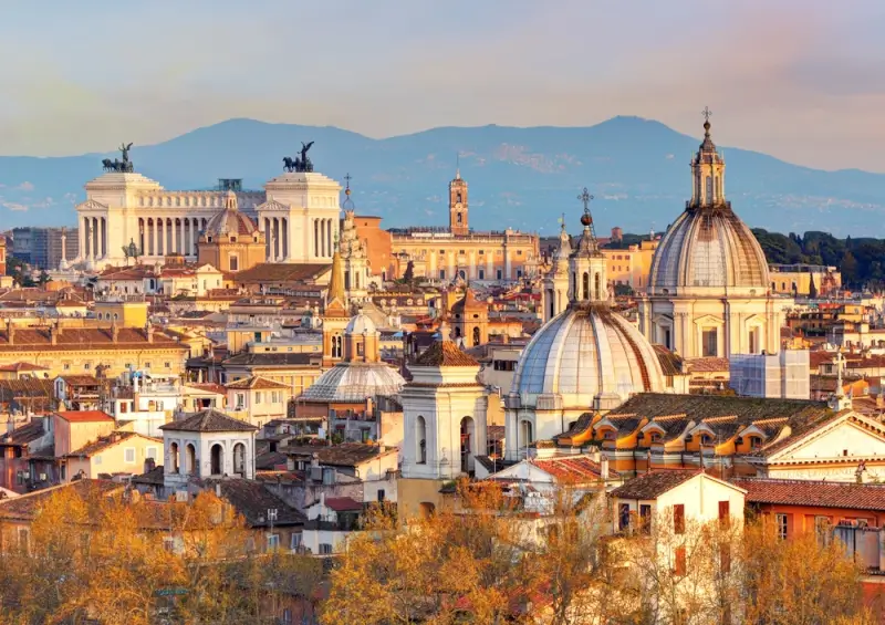rome skyline in italy