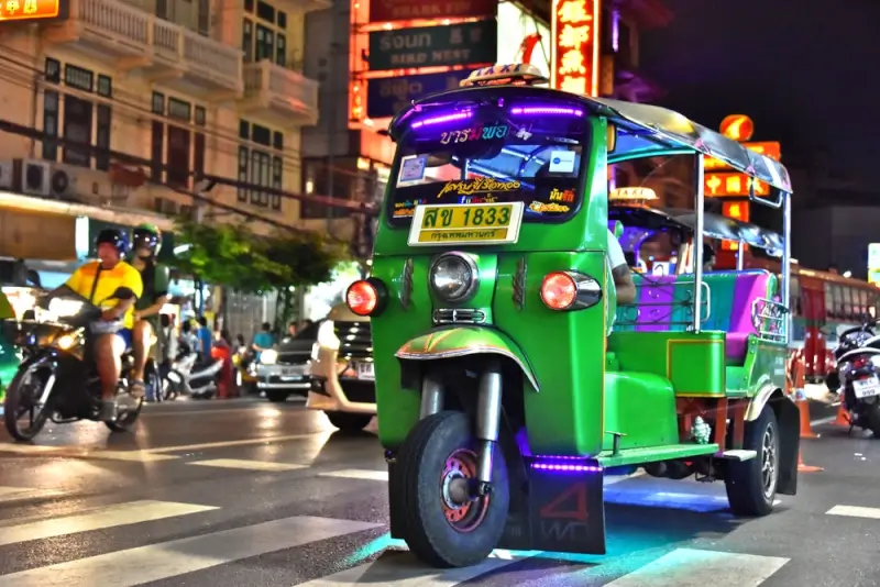 tuktuk in bangkok chinatown, thailand