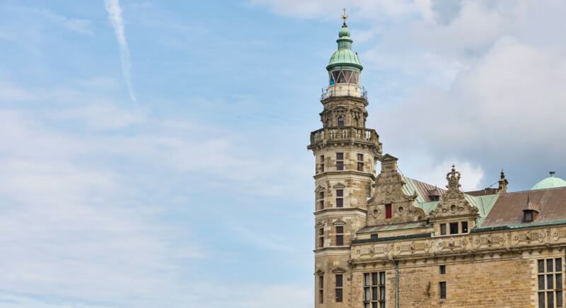Kronborg Castle Denmark Renaissance fortress towers and architecture, famous as Hamlet's Elsinore castle near Copenhagen