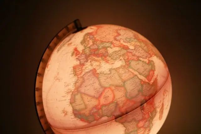 Illuminated world globe for planning international destinations and itineraries